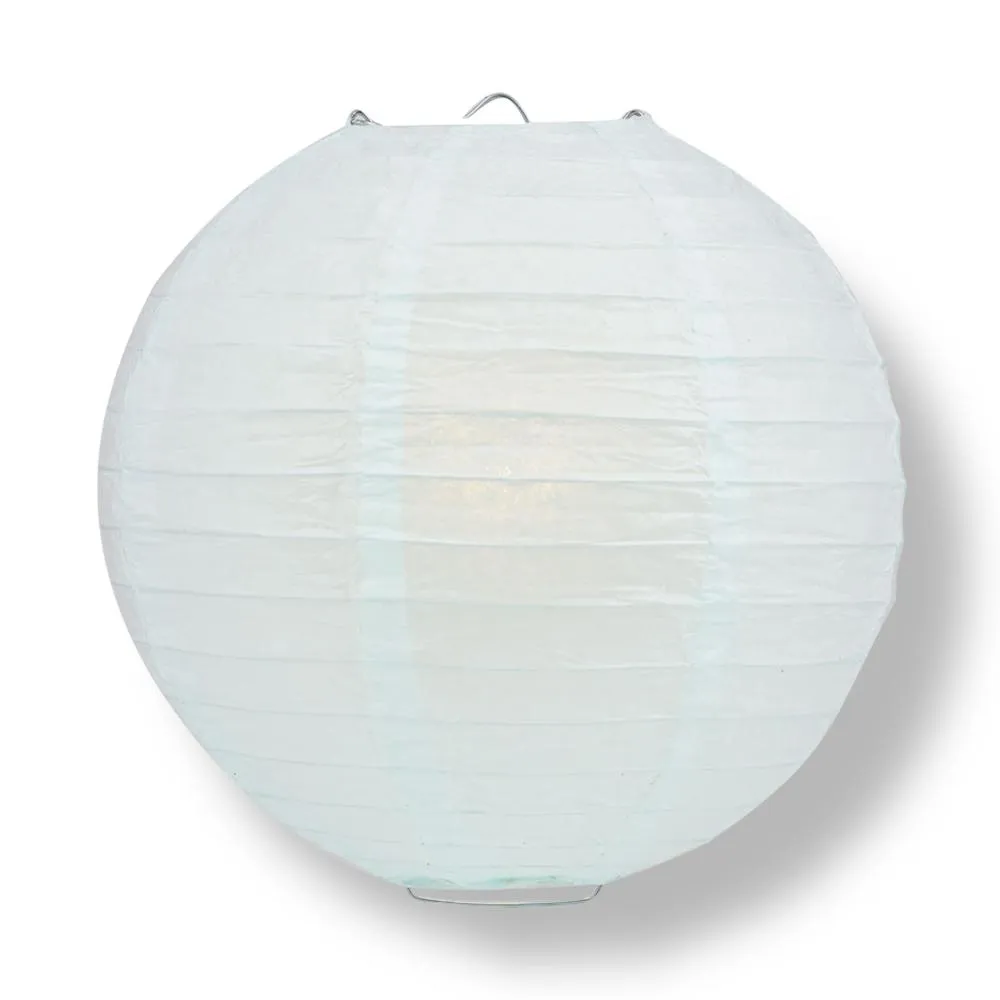 10" Arctic Spa Blue Round Paper Lantern, Even Ribbing, Chinese Hanging Wedding & Party Decoration