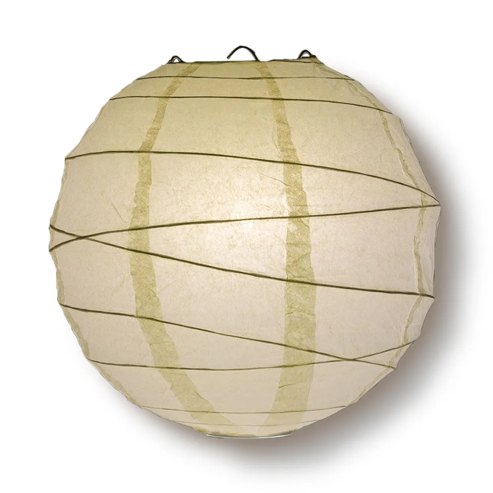 12-PC Beige / Ivory Paper Lantern Chinese Hanging Wedding & Party Assorted Decoration Set, 12/10/8-Inch