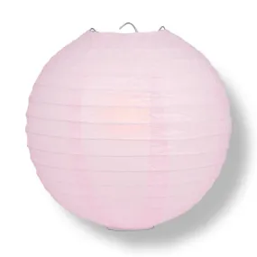 12" Pink Round Paper Lantern, Even Ribbing, Chinese Hanging Wedding & Party Decoration