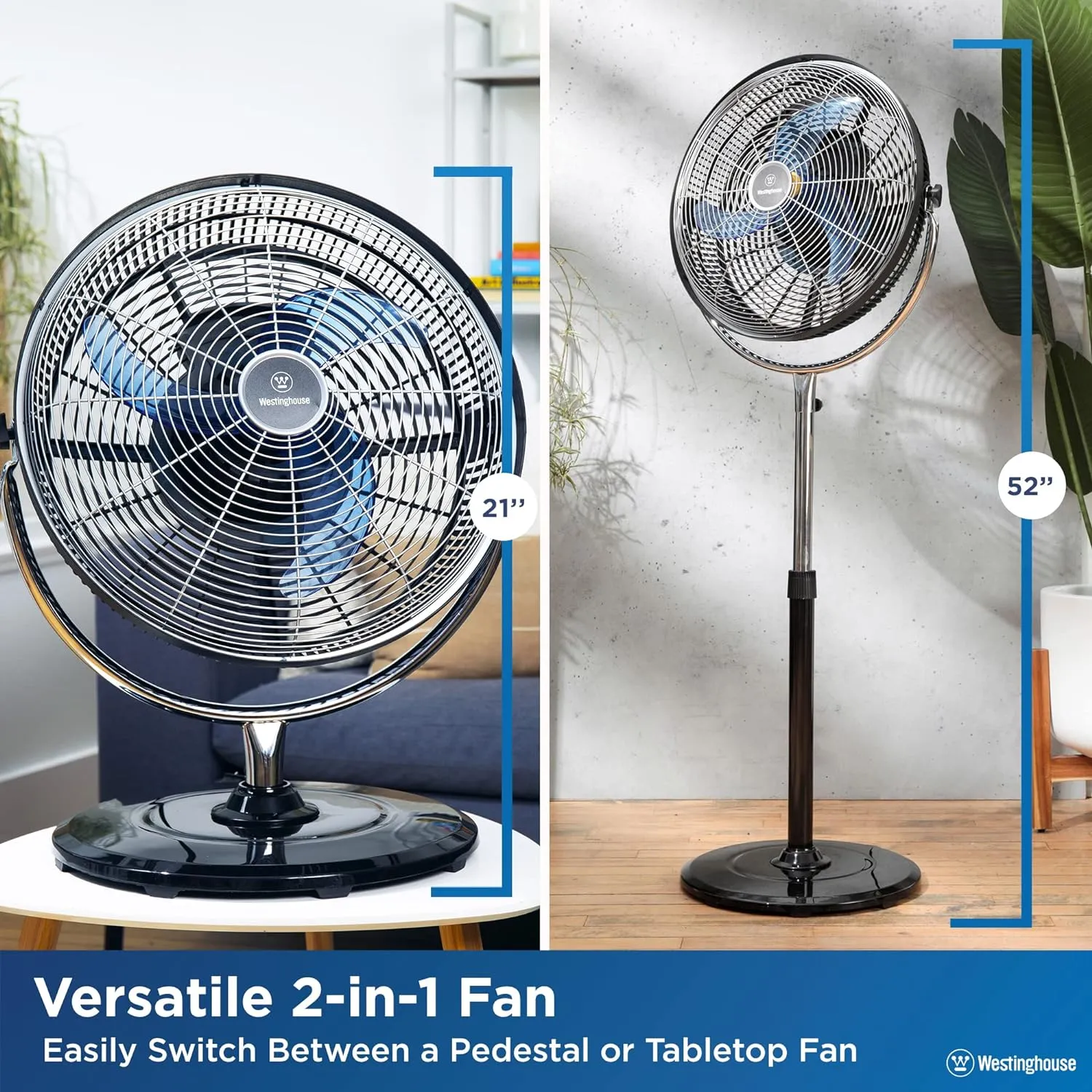 16" 2 in 1 Oscillating Stand   Table Fan