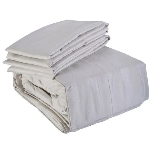 1800 Count 4 Piece Bed Sheet Set Deep Pocket 5 Color Available King Size New-white