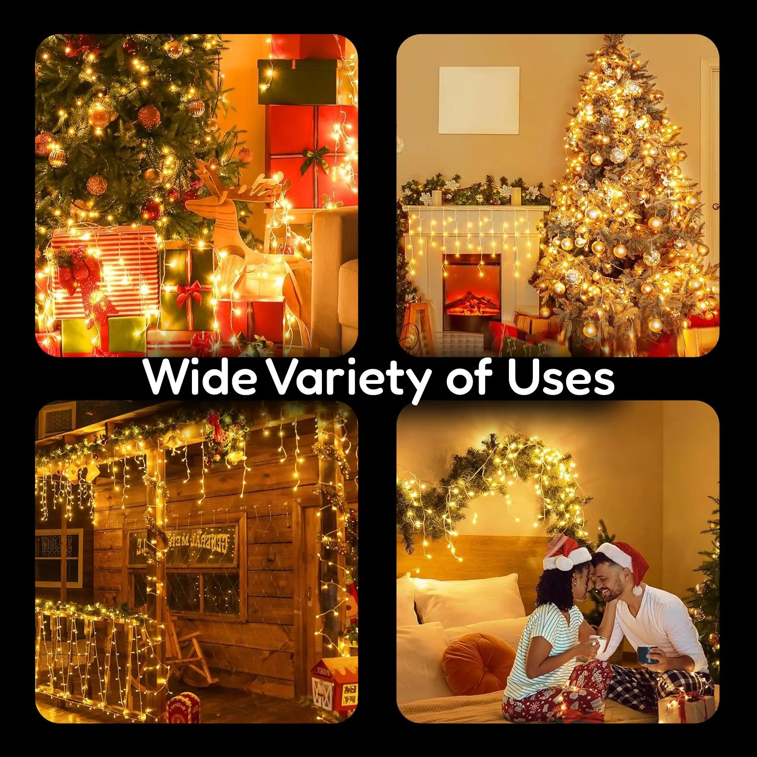 200 Christmas Warm White Led Icicle Lights