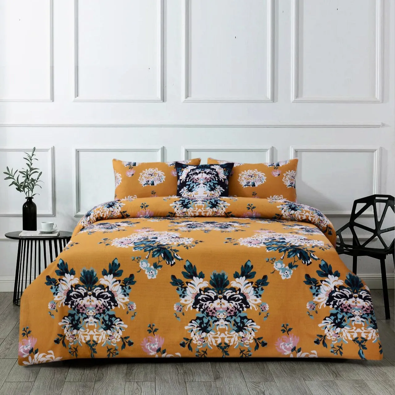 4 PCs Digital Printed Bed Sheet-ADPB-07