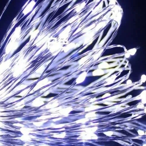 40 USB LED String Lights on a Silver Wire - Cool White