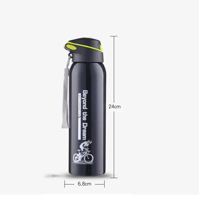 500ML Vacuum Insulated Stainless Steel Bicycle Water Bottle - Double Walled Cycling Thermo Mug with Straw