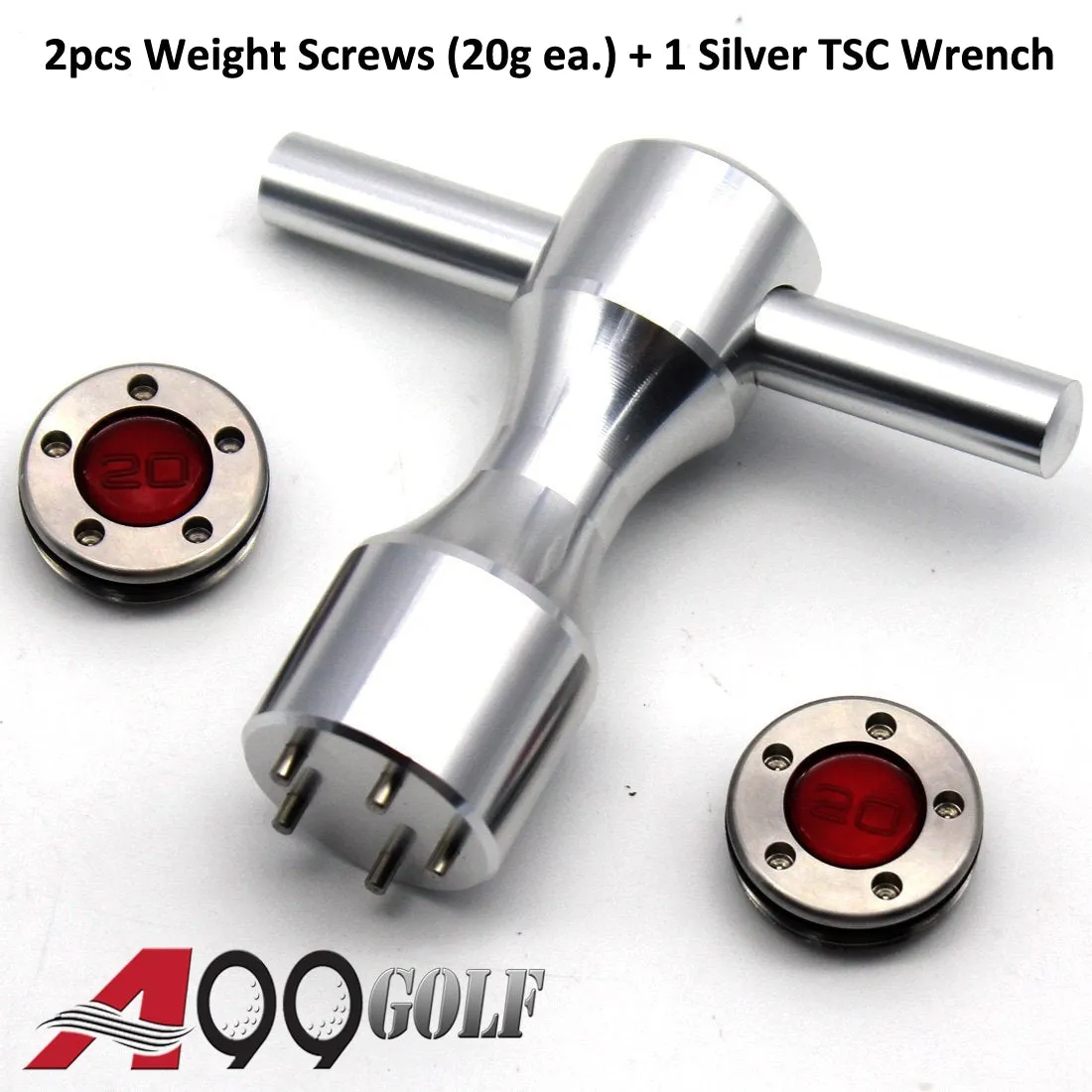 A99 Golf 2pcs Weight Screws   1pc Silver Wrench for Titleist Scotty Cameron Putters - 20g