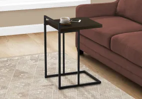 Accent Table - 25"H / Espresso / Black Metal