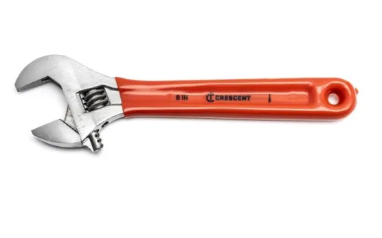 Adjustable Wrench- 8" Chrome w/ Cushioned Grip