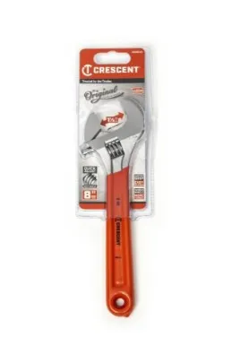 Adjustable Wrench- 8" Chrome w/ Cushioned Grip