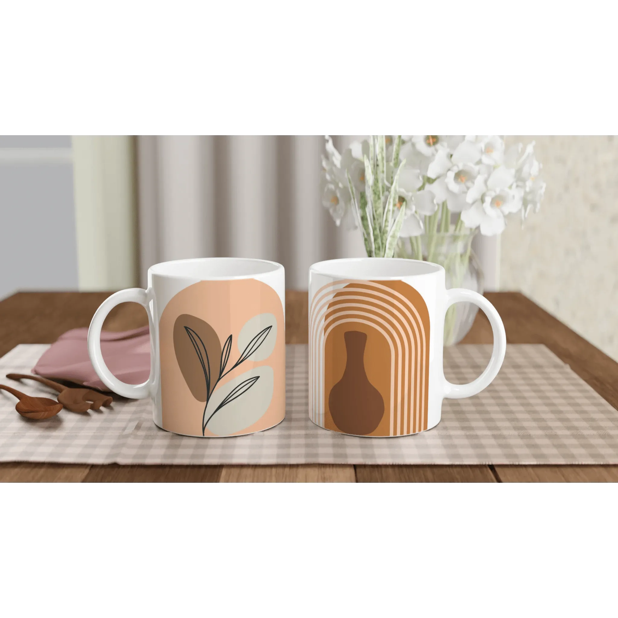 Aesthetic Flower and Vase Mug Design