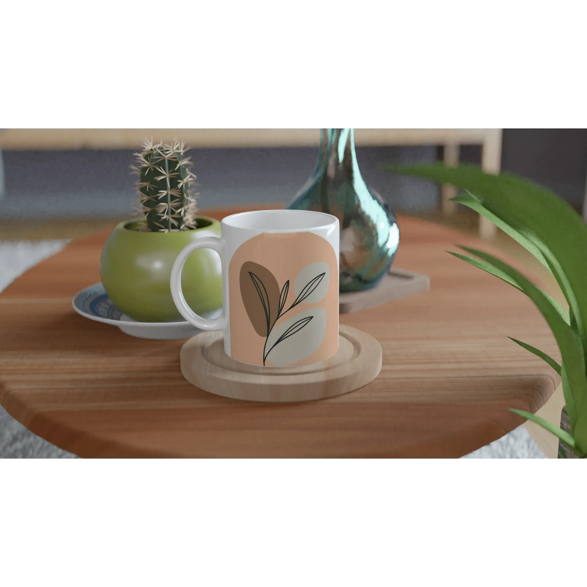 Aesthetic Flower and Vase Mug Design