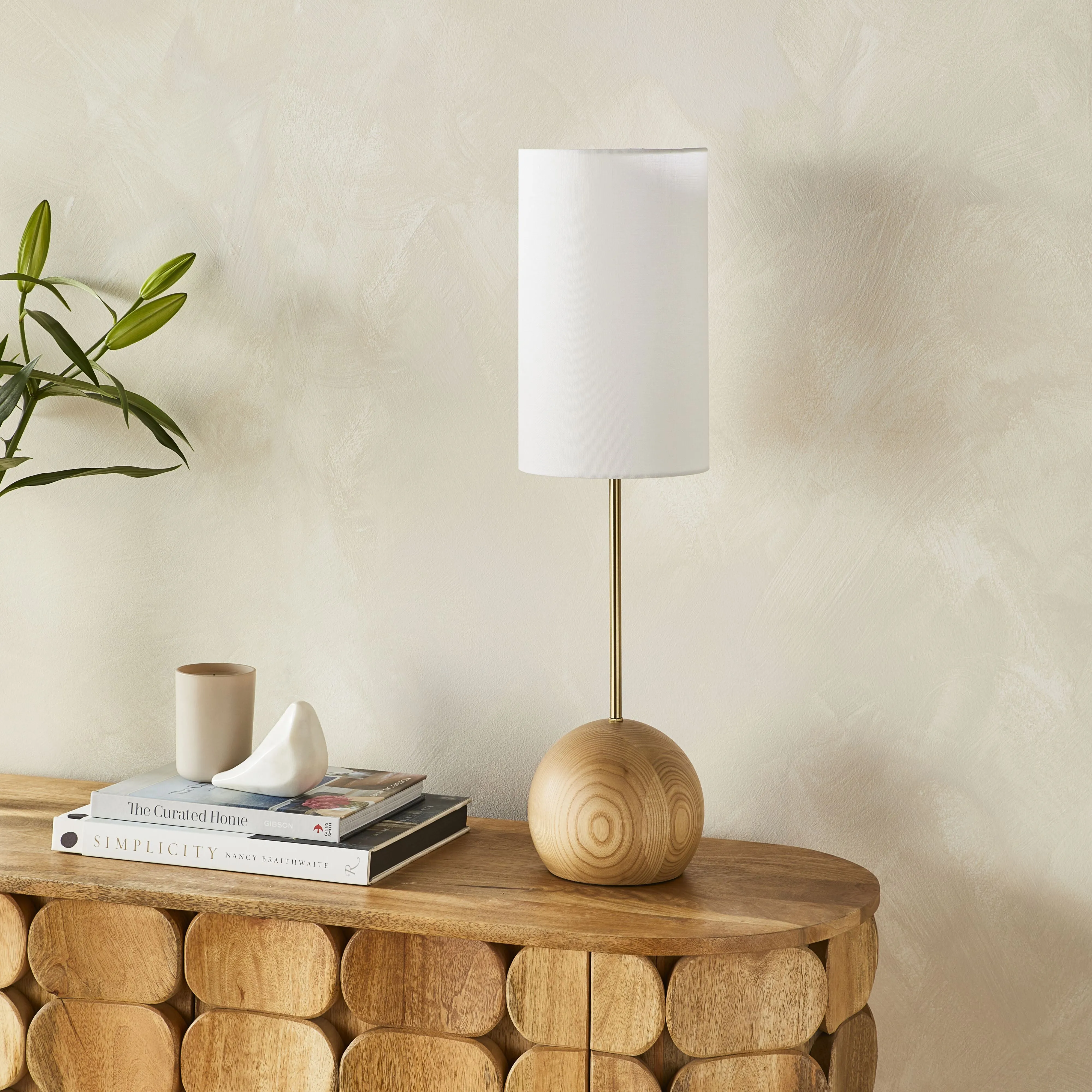 Alma Natural Table Lamp 18x68cm