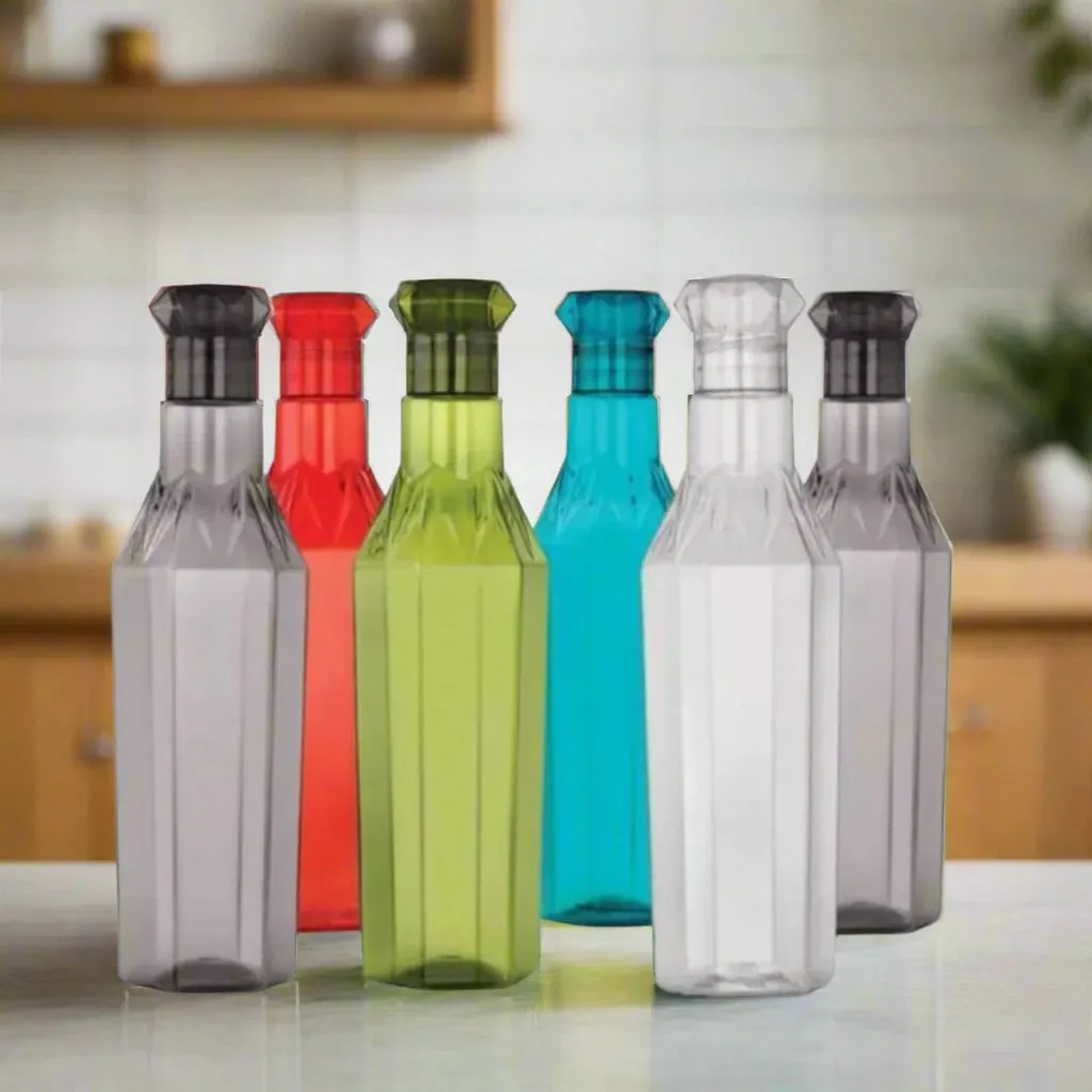 AQUASTAR Plastic Fridge Water Bottle set of 6