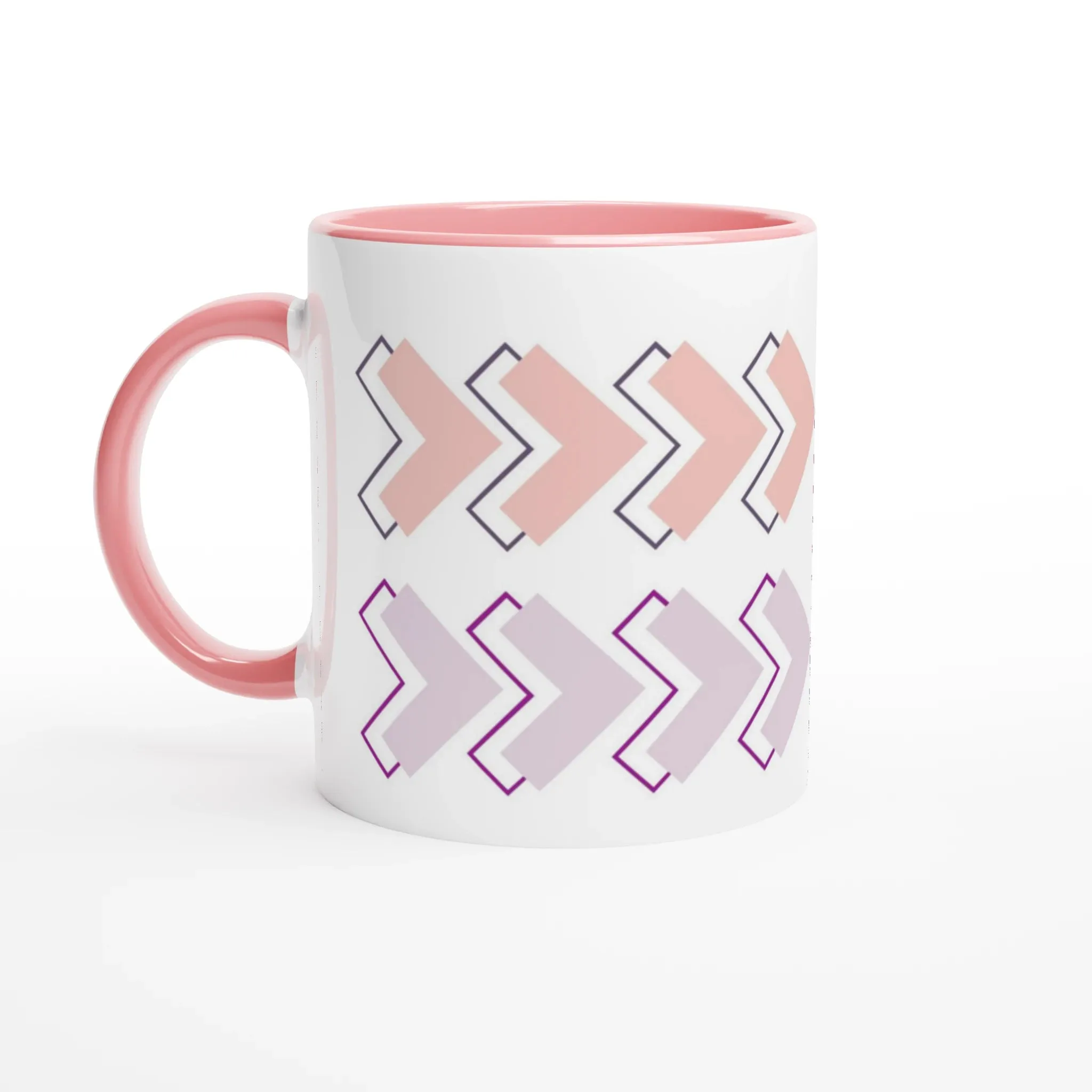 Arrow Pattern Ceramic Pink Mug | Stylish & Durable Coffee Cup