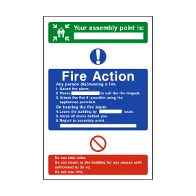 Assembly Point Fire Action Sign