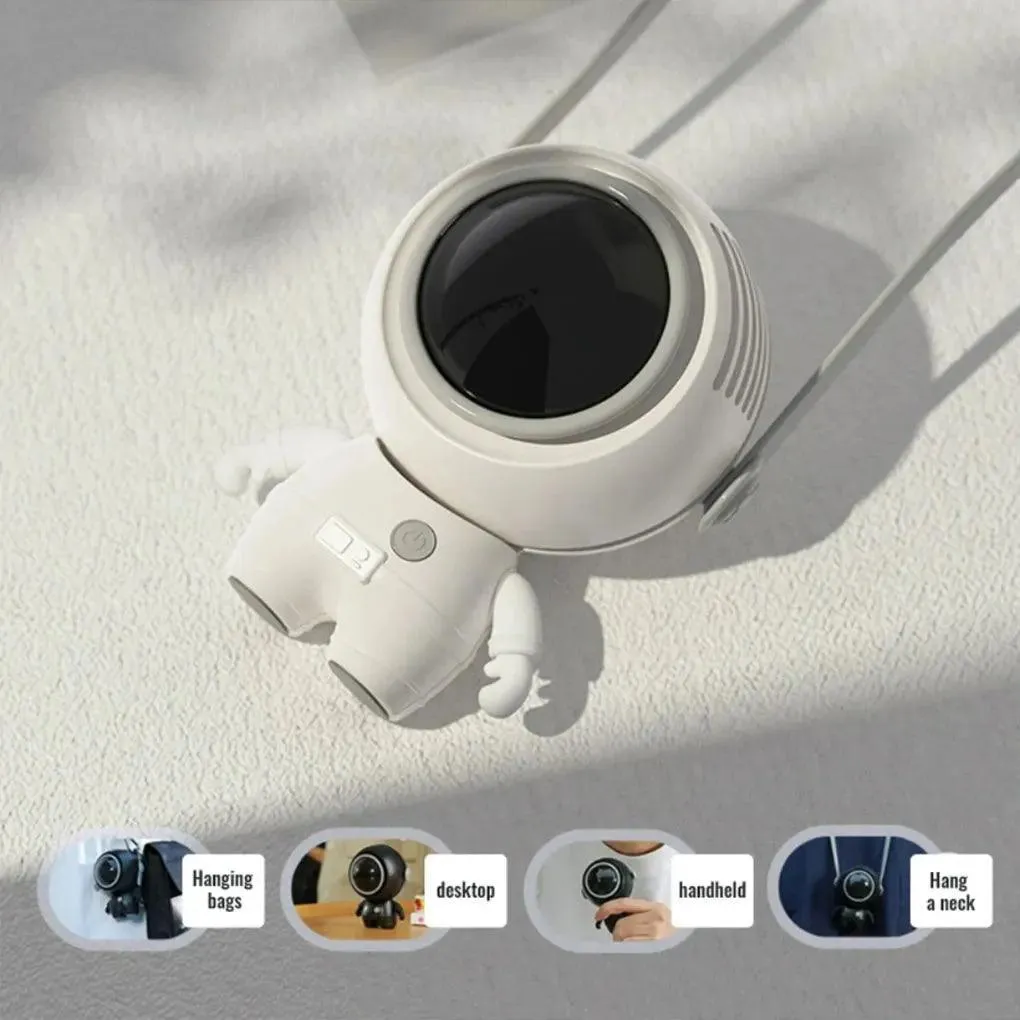 Astronaut Neck Hanging Fan Portable Cute Quiet Running Brushless Motor