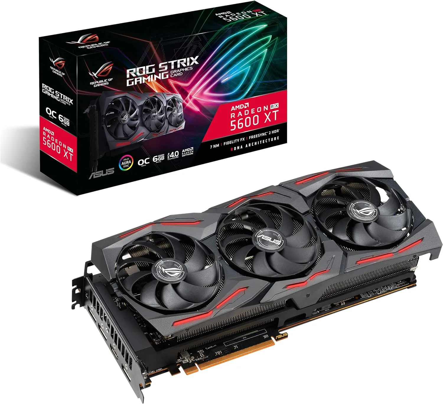 ASUS Graphic Card ROG Strix RX 5600 XT 6GB AMD Radeon Used without Box