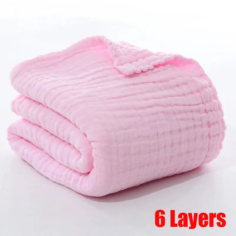 Baby BathTowel Boys Girls 100% Cotton Children Baby Towels Blanket For Newborn Bathrobe 6 Layers Gauze Washcloth Infant Swaddle