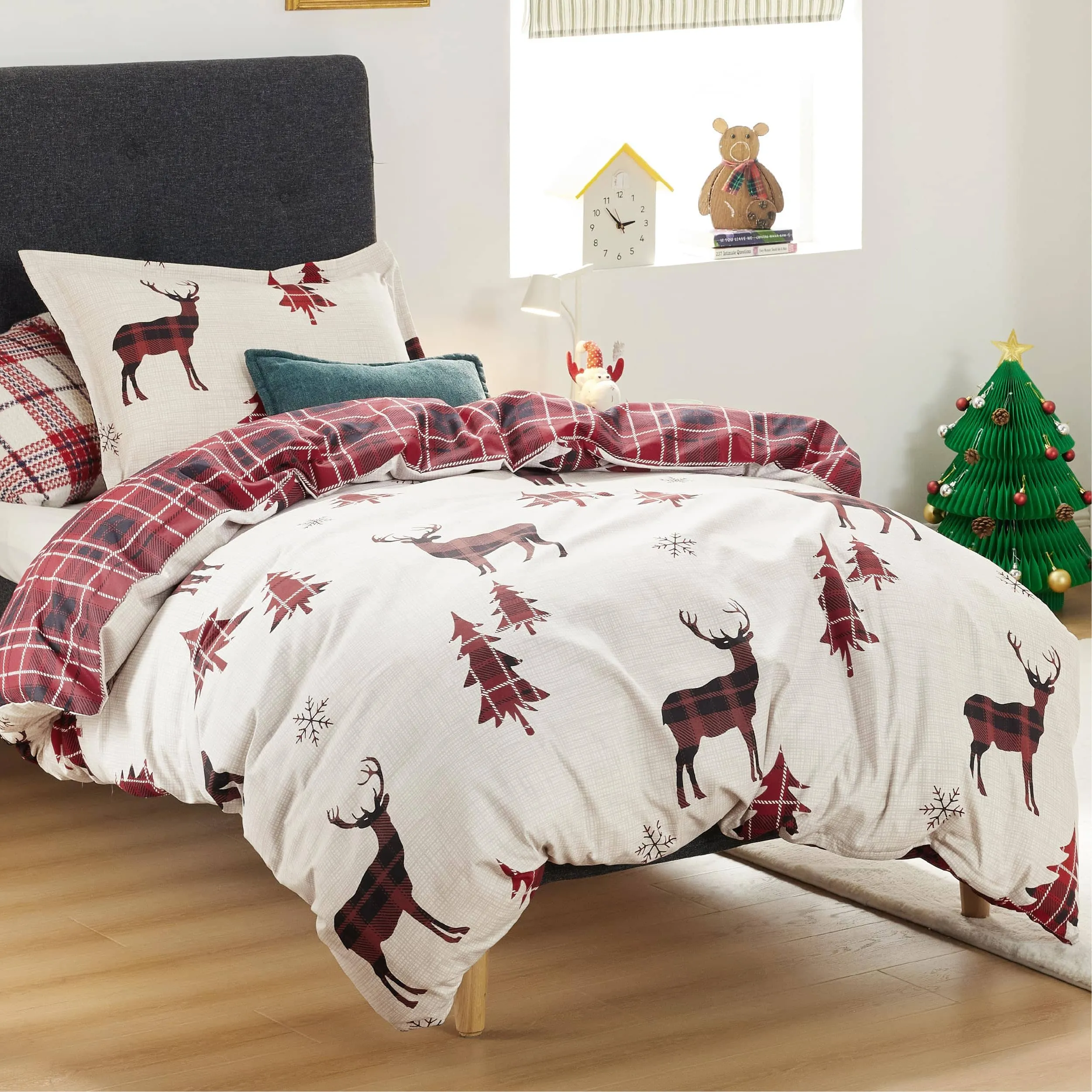 Bedsure Christmas Reindeer Duvet Cover Set