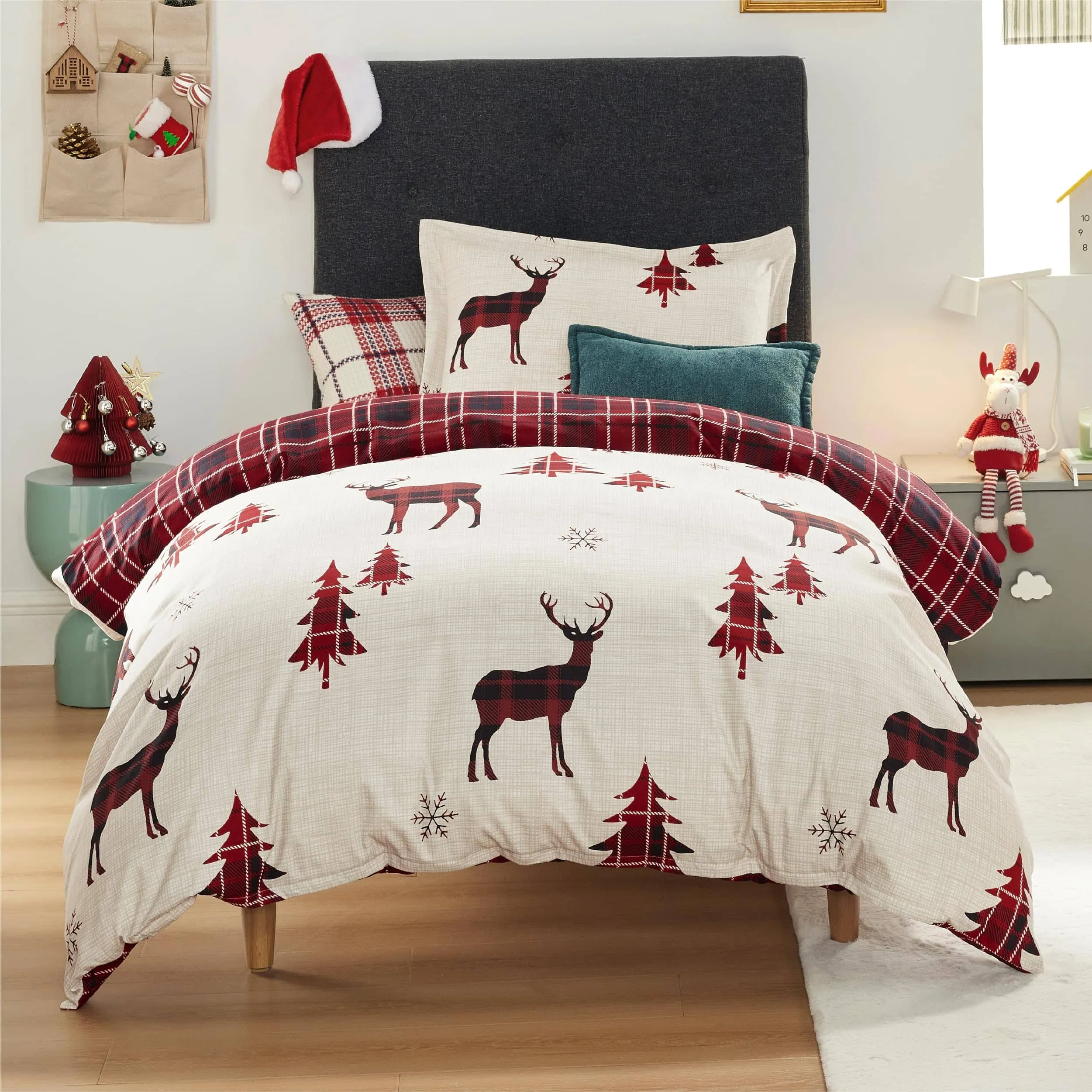 Bedsure Christmas Reindeer Duvet Cover Set