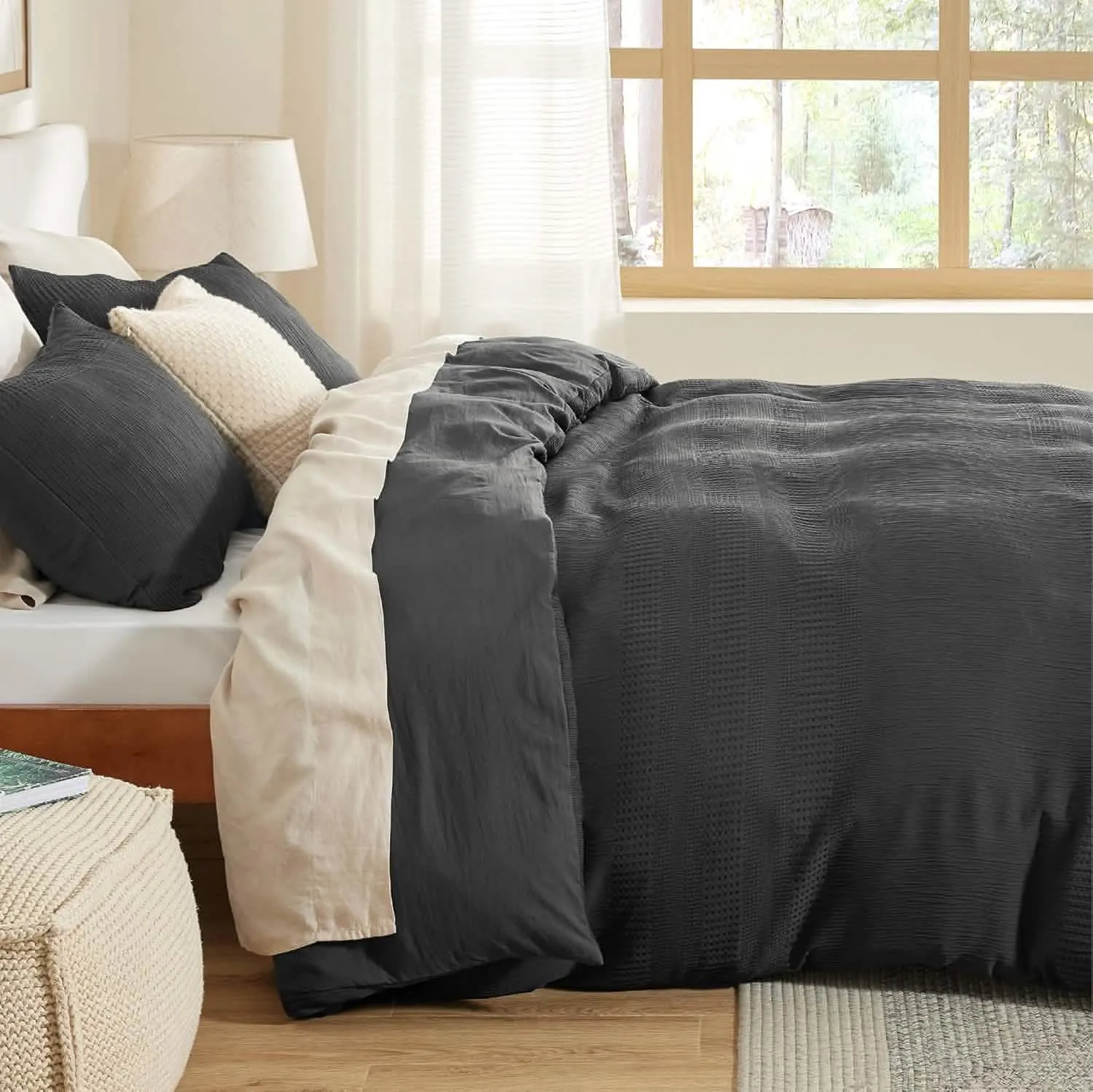 Bedsure Muslin Waffle Weave Duvet Cover Set