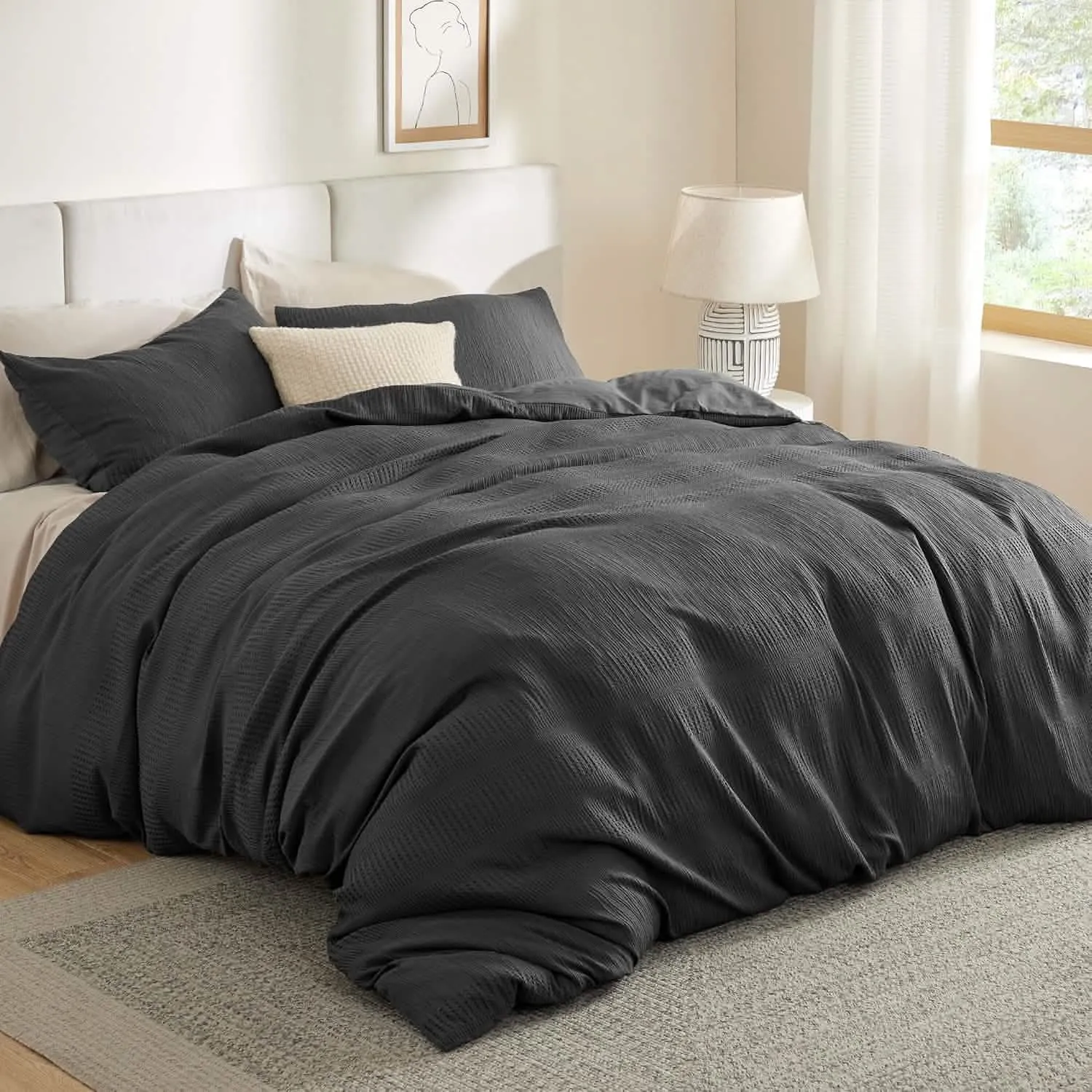 Bedsure Muslin Waffle Weave Duvet Cover Set