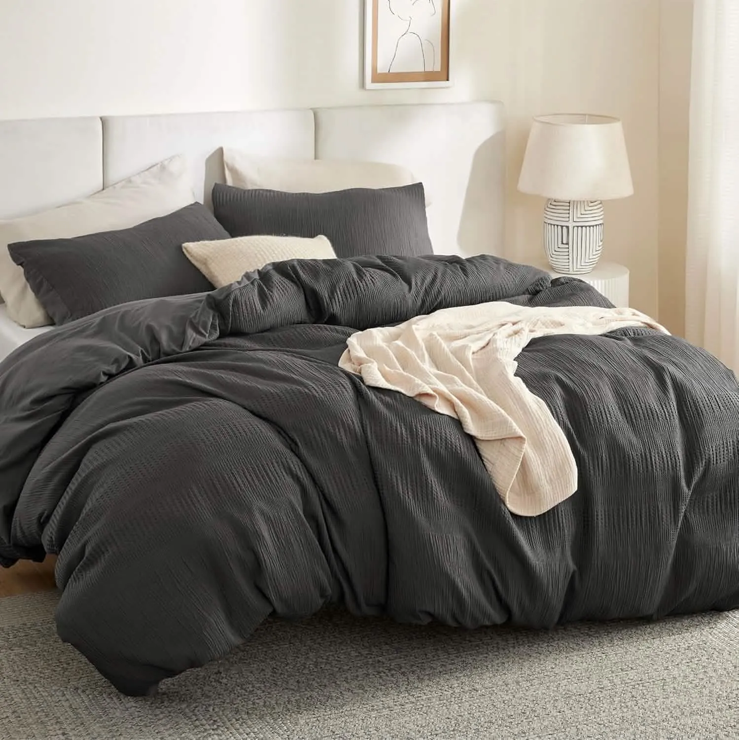 Bedsure Muslin Waffle Weave Duvet Cover Set