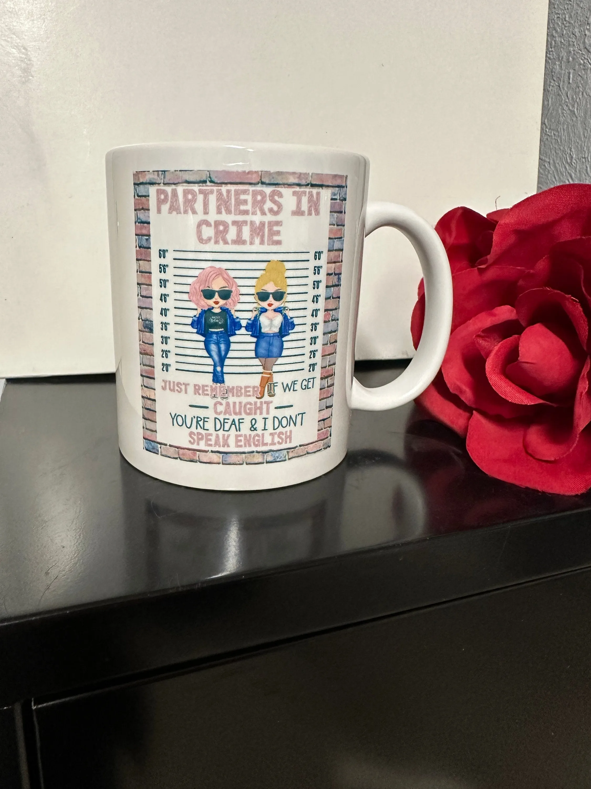 BFF Partners in Crime Brick Wall Mug