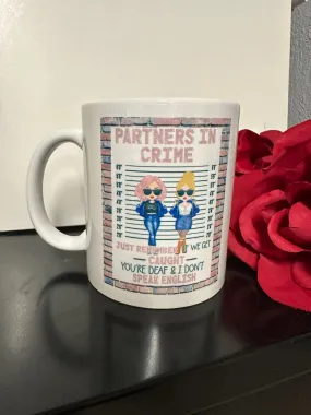 BFF Partners in Crime Brick Wall Mug