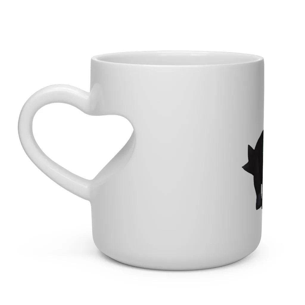 Black Kitty Heart Shape Mug