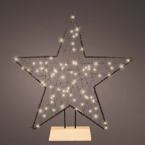 Black Micro LED Star Frame Light - 38cm