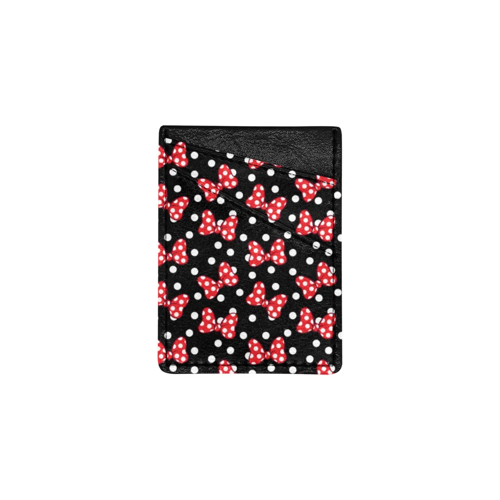 Black With White Polka Dots And Red With White Bows Cell Phone Card Holder