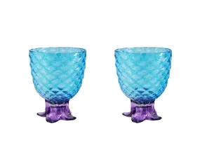 Blue Pineapple Cup Pair