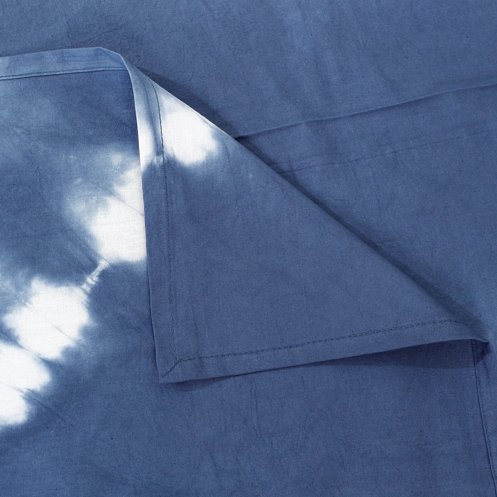 Blue - Shibori Tie-Dye Pure Cotton Single Bed Cover (90 x 60 in)