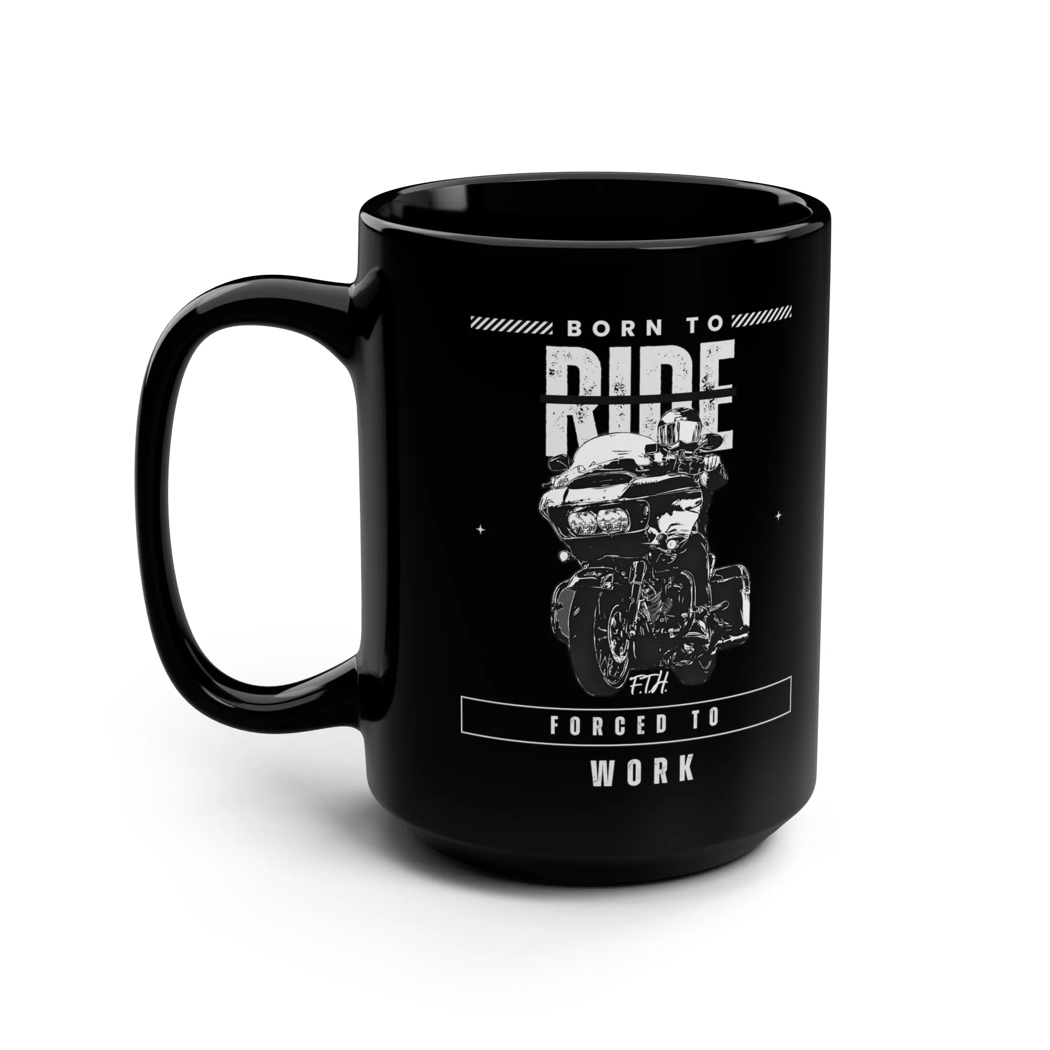 Born To Ride Black Mug, 15oz