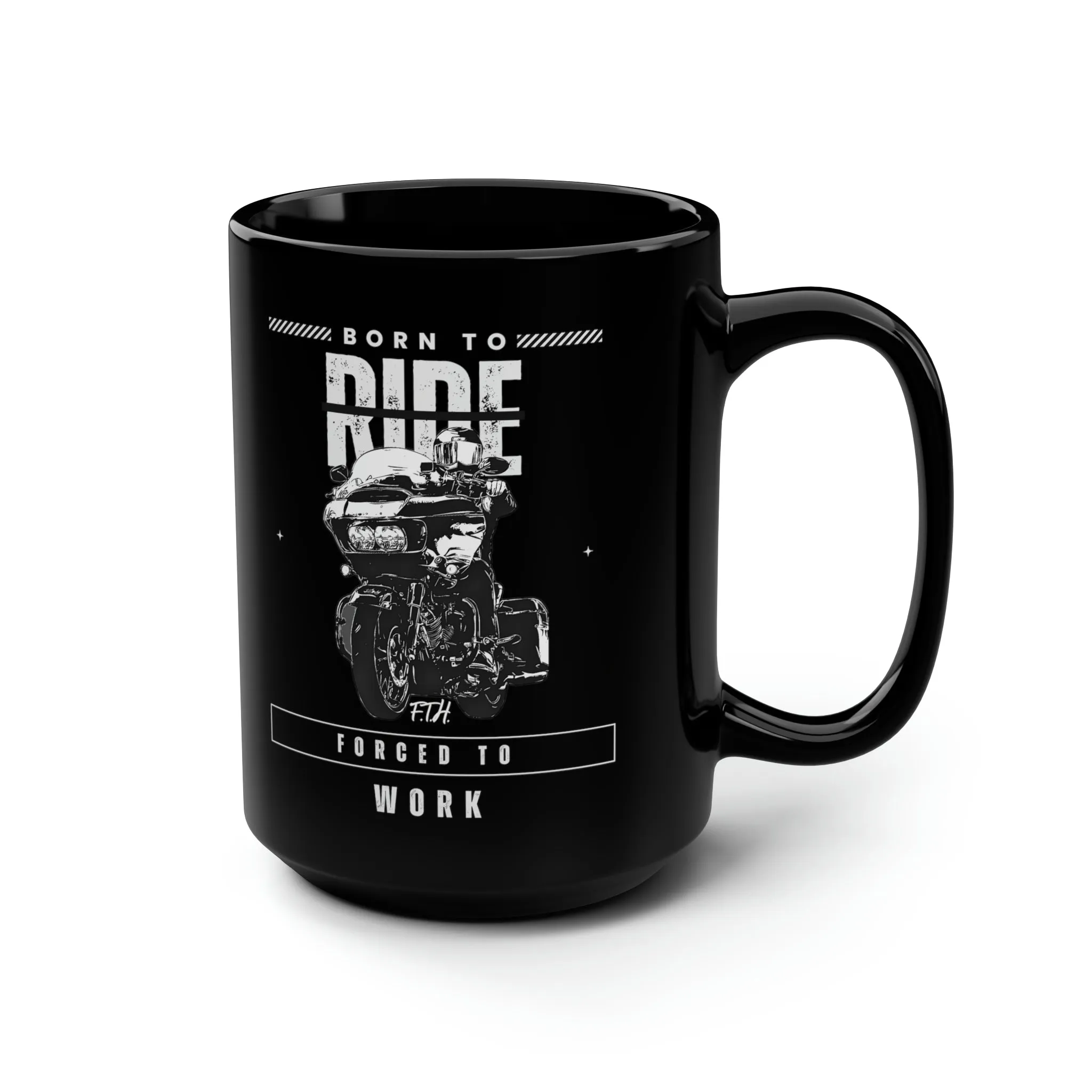 Born To Ride Black Mug, 15oz