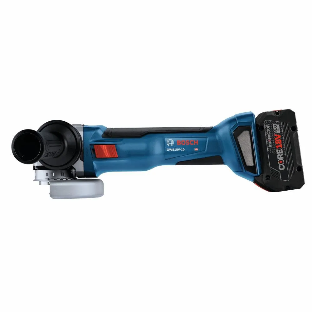 Bosch GWS18V-10B14 18V Brushless 4-1/2 - 5" Angle Grinder Kit with (1) CORE18V 8.0 Ah PROFACTOR Performance Battery