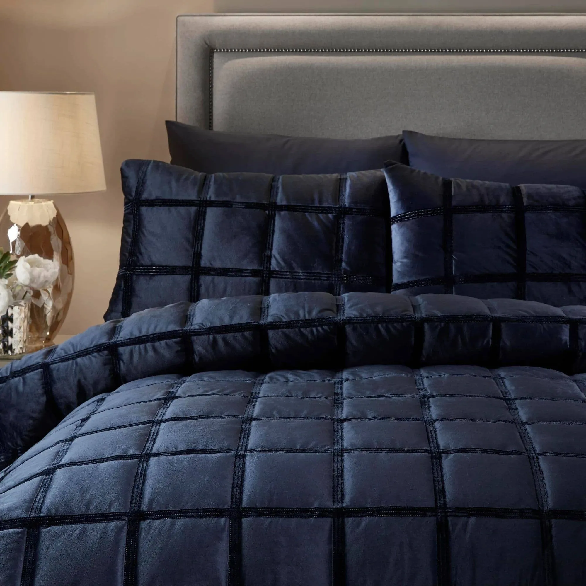 Brighton Square Duvet Set - Navy