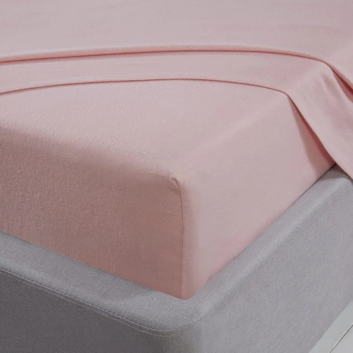 Brushed Cotton Deep Fitted Sheet - Blush