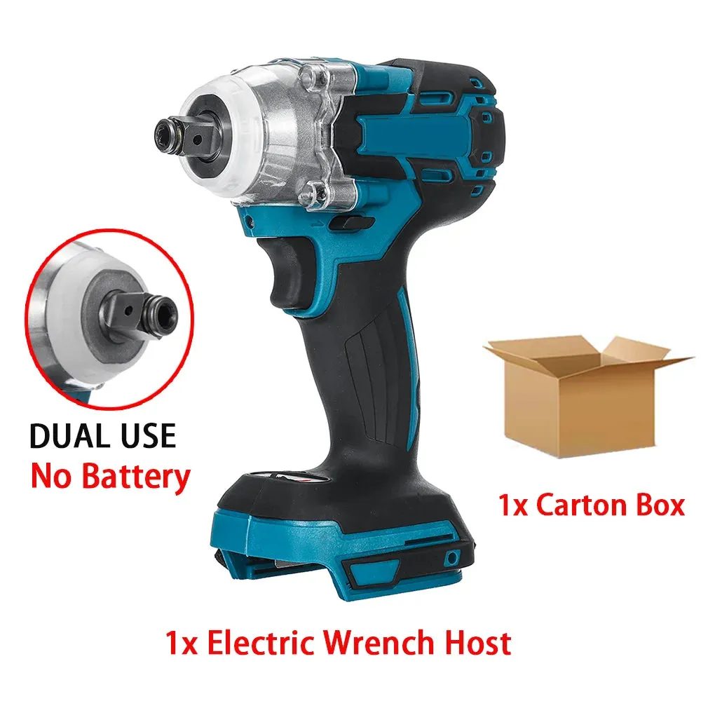 Brushless Electric Impact Wrench 520N.M 1/2" Cordless Battery Screwdriver Rechargeable Wrench Power Tool for Makita 18V Battery