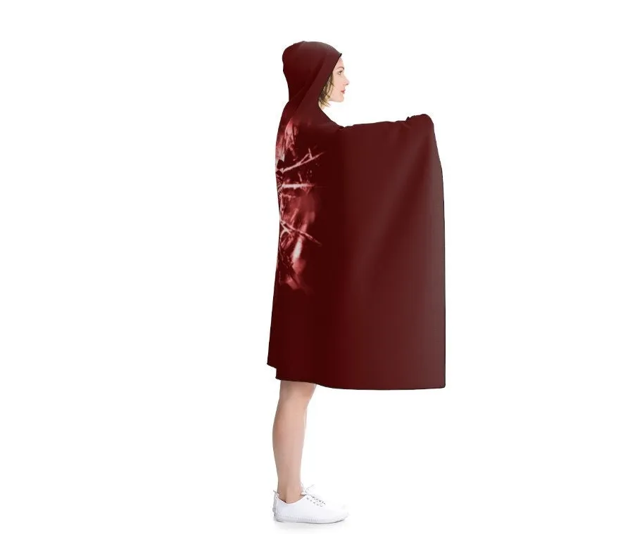 Burgundy Bullet Hole Vortex 3D Printed  Hooded Blanket, Christmas,Thanksgiving/Birthday  Gifts/Cape/Camping/TV/Fireplace Snuggler