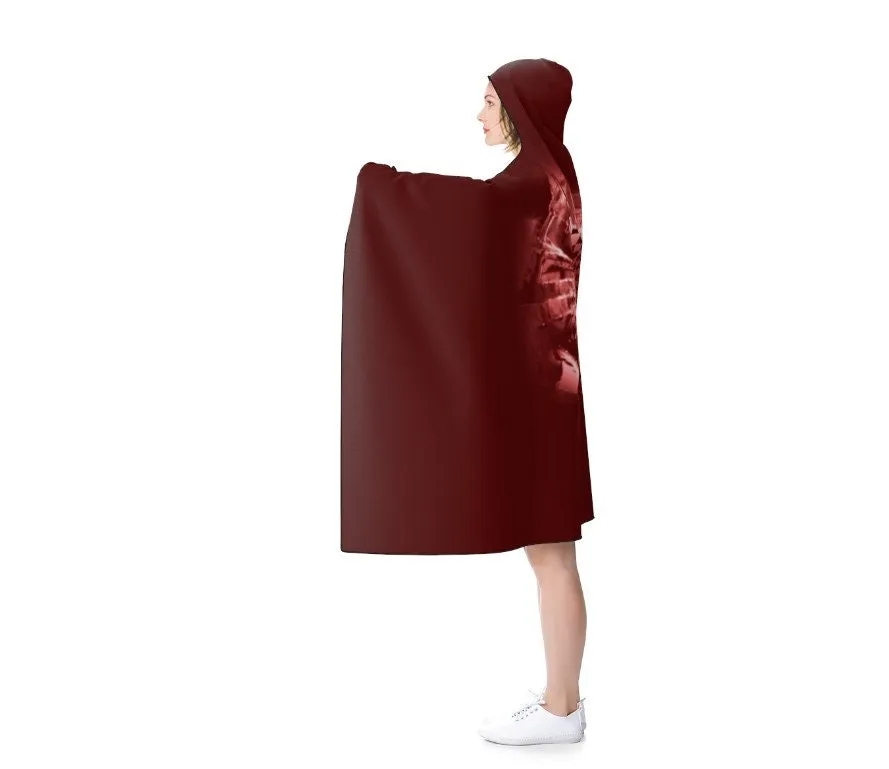 Burgundy Bullet Hole Vortex 3D Printed  Hooded Blanket, Christmas,Thanksgiving/Birthday  Gifts/Cape/Camping/TV/Fireplace Snuggler