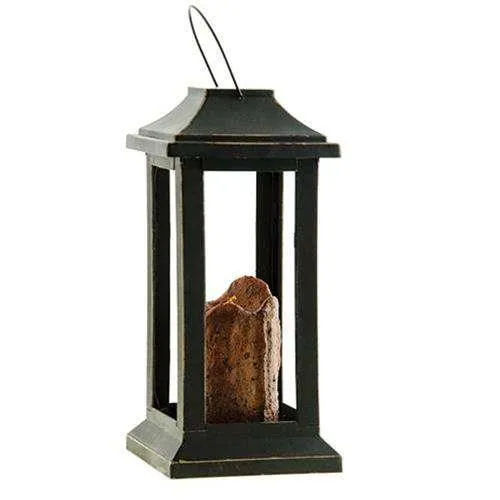 Burnt Mustard Pillar Lantern, 10 inch