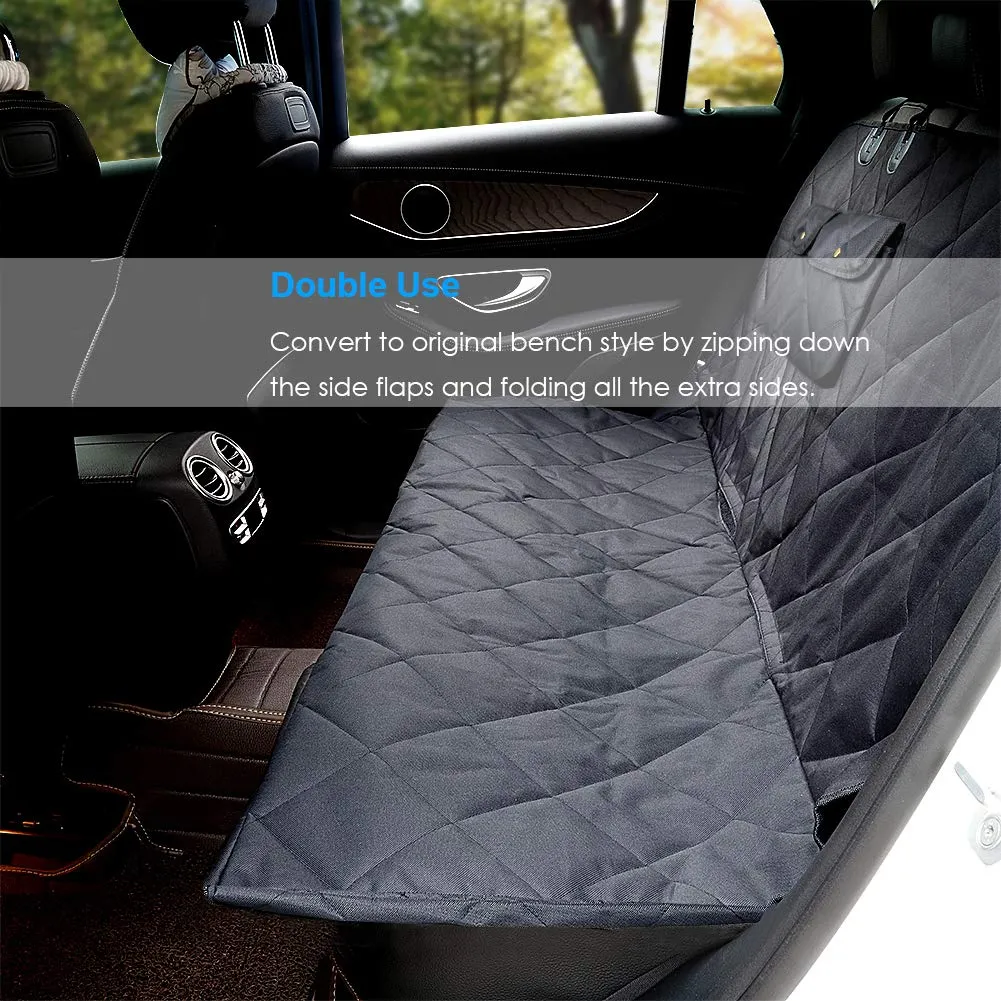 Car Back Seat Cover for Pets - Black