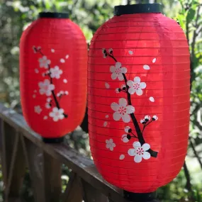 Cherry Blossom Lanterns 25cm x 45cm - Red Nylon 2 PACK