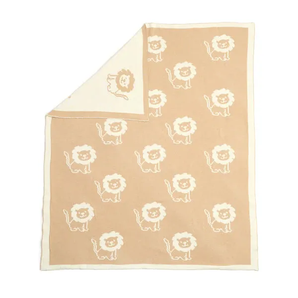 Clair-de-lune Reversible Lion Knitted Blanket