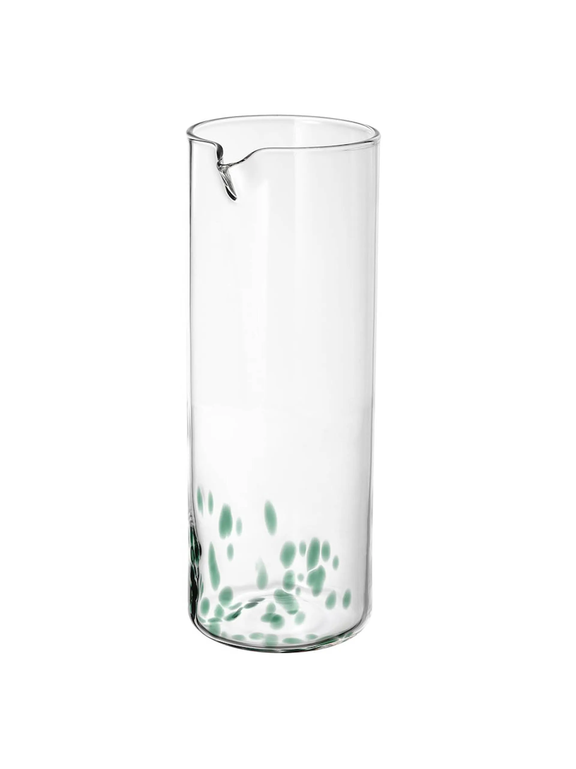 Clear green glass carafe