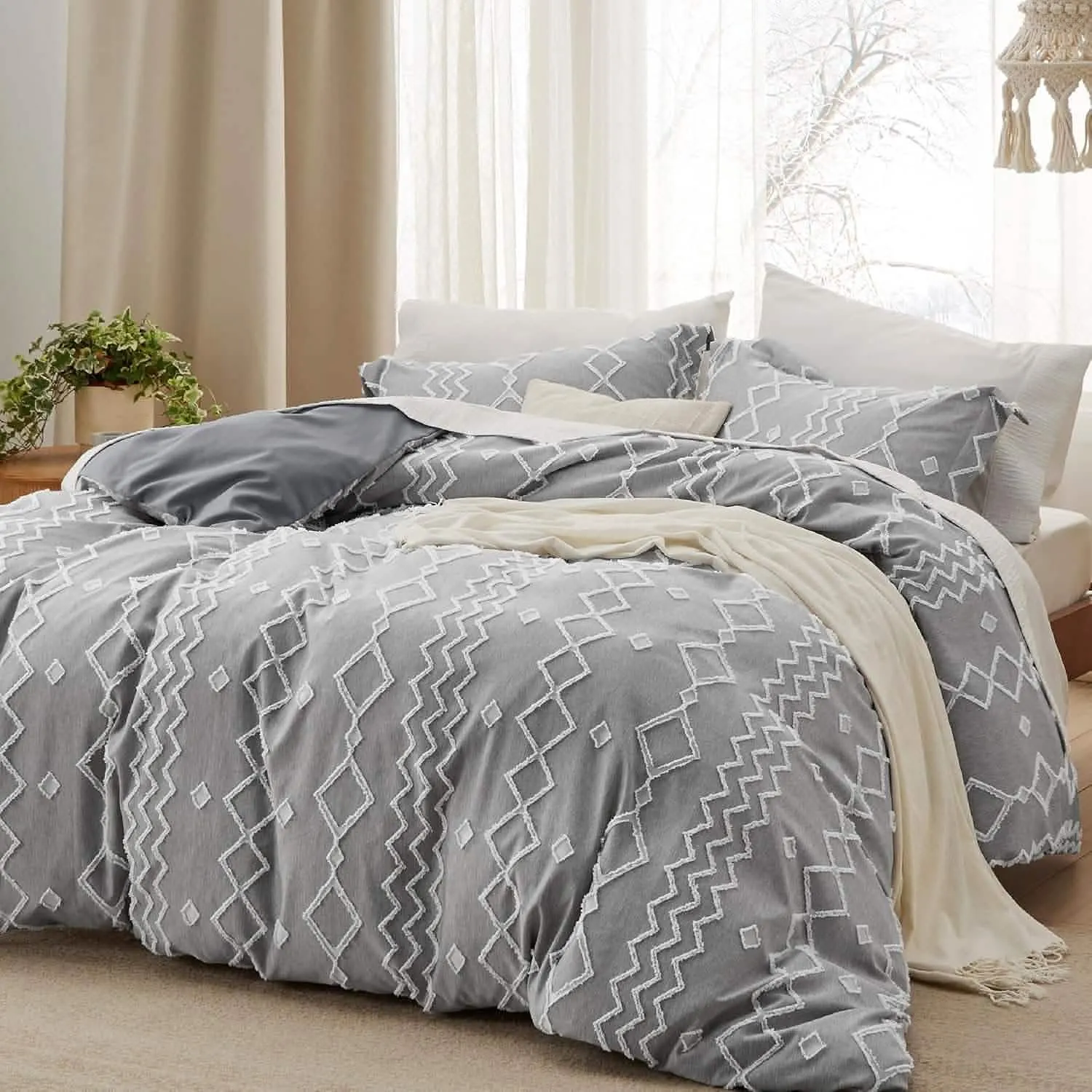 Clipped Jacquard Duvet Cover Set