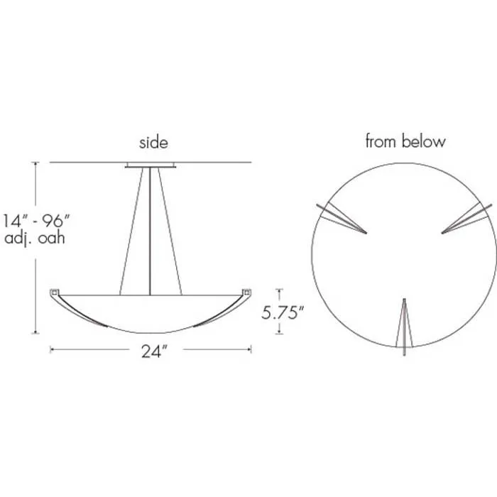 Compass 11202-24-SFM Indoor/Outdoor Semi Flush Mount Pendant By Ultralights Lighting