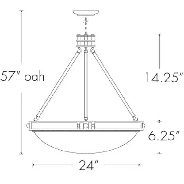 Compass 9924-24-SFM Indoor/Outdoor Semi Flush Mount Pendant By Ultralights Lighting